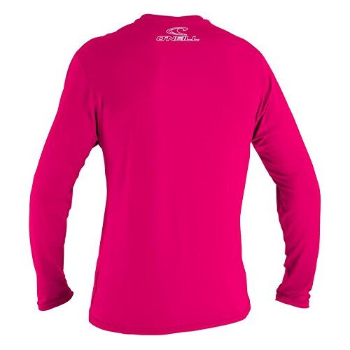 O'Neill Youth Basic Skins Long Sleeve Rash Vest - Watermelon, 12 1