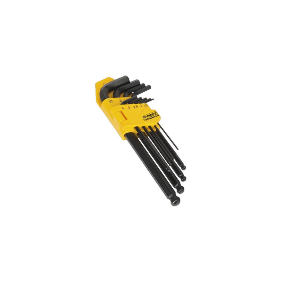 Siegen By Sealey 9pc Long Ball-End Hex Key Set - S01093