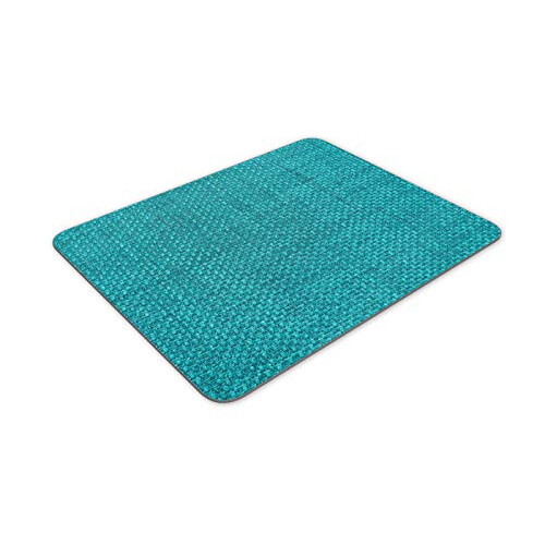 Turquoise Hessian Fabric Material Mouse Mat Pad - Funky Computer Fun #15093 2