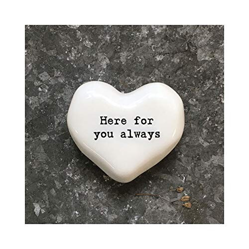 East of India White Heart Token - Here For You Always