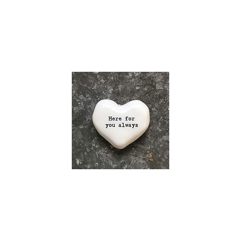 East Of India Heart Token - Here For You Always White