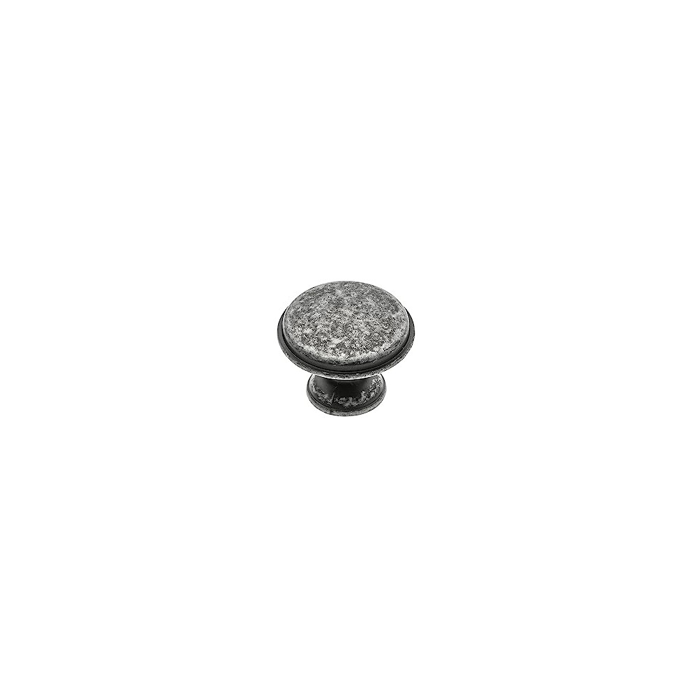 Gtv - Cento Knob Antique Diameter 28 Mm I Furniture Knobs With Screws I Round Cupboard Knobs Kitchen Knobs Door Knob Drawer Knob Handle I Shell: Silver