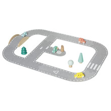 Bolid FSC Wood Track-Early Toy-Felt Circuit + 4 Cars + 5 Accessories-2 Years +, J04631, Multicolor - Plush Soft Toy