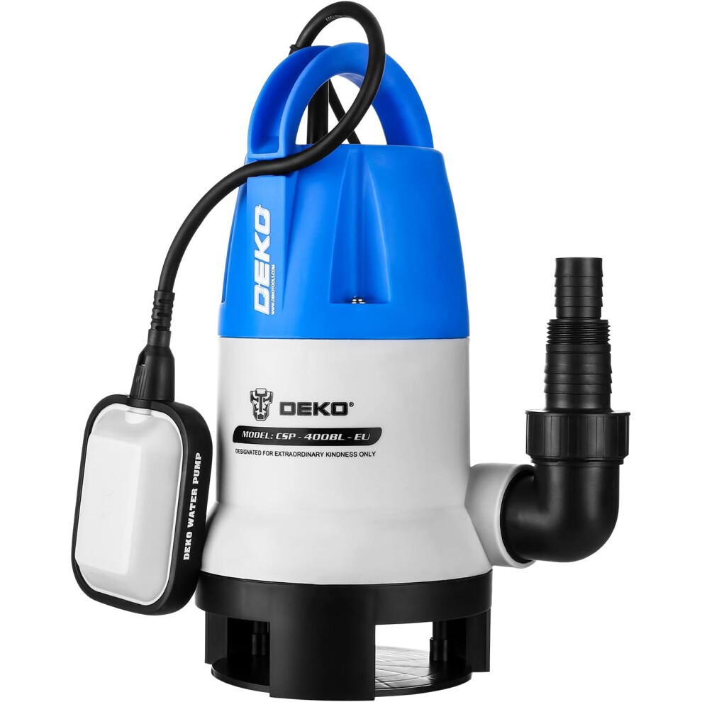 (Blue-400W) Submersible Water Pump 400W 8000L/H, Portable Water Pump for Emptying Pools, Drainage Pumps for Garden Ponds, Sumps and Dirty Water Float Switch