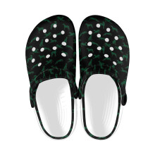 (Greyhound Silhouettes - Green on Black_6354) Garden Clogs Shoes for Mens & Womens & Kids Clog Slippers Sandals
