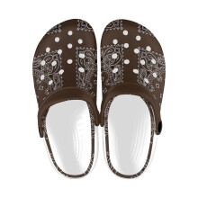 (Brown bandana paisley design _11614) Garden Clogs Shoes for Mens & Womens & Kids Clog Slippers Sandals
