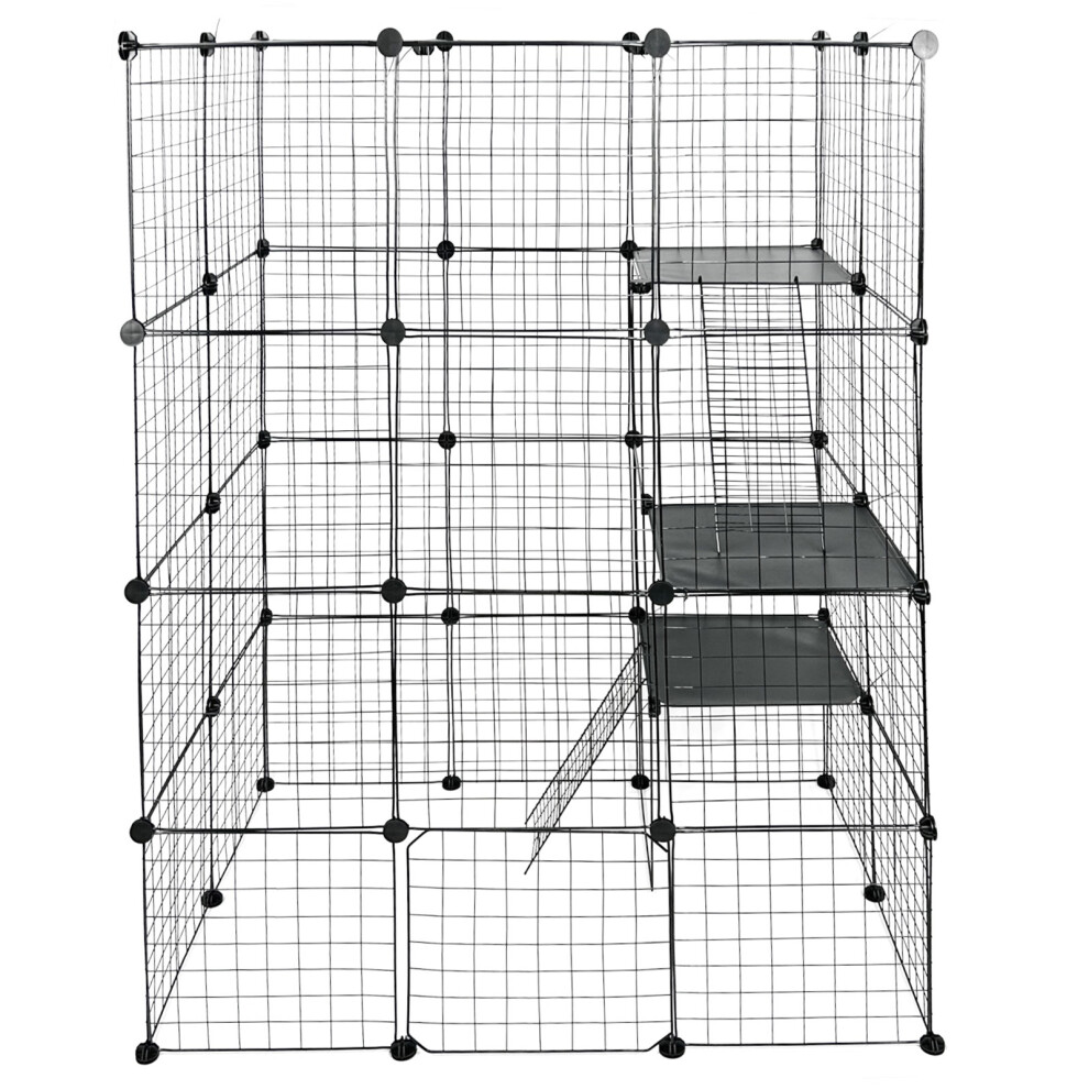 Large 4 Tier Cat Cage Playpen Enclosure Pet Kennel Metal Wire Crate