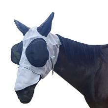 Mesh Fly Mask with Ears Nose UV Protection Full Face for Horse/Cob