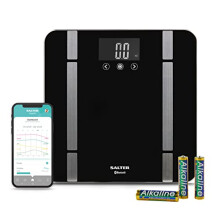 SA00432FEU6 Smart Digital Bathroom Scale -Bluetooth Connect to Phone With Salter Health App, 200kg Capacity, Measures Weight, Body Fat/Water,
