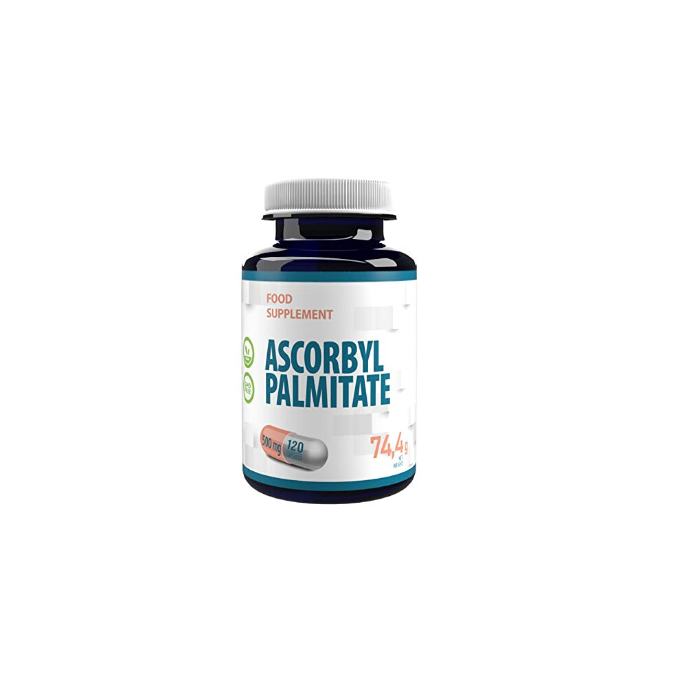 Hepatica Ascorbyl Palmitate 500Mg 120 Vegan Capsules, 3Rd Party Lab Tested, High Strength Supplement, No Fillers Or Bulkers, Gluten And Gmo Free