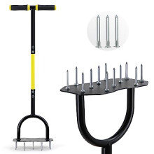 Lawn Spike Aerator, Safe-Step Grass Aerator with Spare Spikes, Garden Aerator for Lawns, Manual Lawn Airing Aerator for Compact Soil