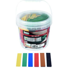 B34300 Glazing Set 300 Pieces 100 x 24 mm Six Heights from 1 to 6 mm Assorted Colours with Ribbing Polypropylene/Backing Plates/Carrying