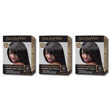 Sta-Sof-Fro Permanent Hair Color Powder Covers Grey & White Hair - Jet Black (Pack of 3)