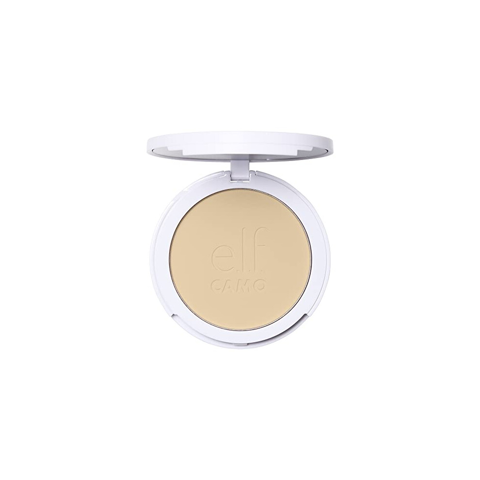 E.l.f. Camo Powder Foundation, Lightweight, Primer-Infused Buildable And Long-Lasting Medium-To-Full Coverage Foundation, Fair 140 W
