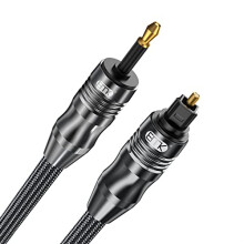 Digital Sound Toslink to Mini Toslink Cable 3.5 SPDIF Optical Cable [Not a 3.5mm Aux] Optical Audio Cable (Straight Black, 1M)