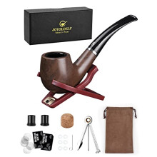 Smoking Pipes, Smoking Pipe with Foldable Pipe Stand, Pipe Screens, Pipe Bits and Pipe Cleaners with Gift Smoking Box