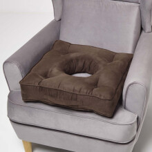 (Brown) HOMESCAPES Faux Suede Coccyx Cushion