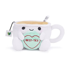 37691 Swizzels Love Hearts Tiffany 'Best-Tea' Teacup 7" (18Cm) Soft Toy, White