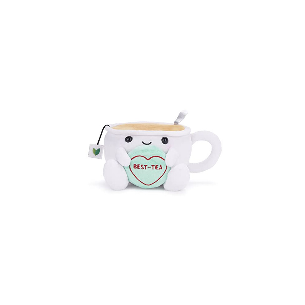 Posh Paws 37691 Swizzels Love Hearts Tiffany 'Best-Tea' Teacup 7" (18Cm) Soft Toy, White