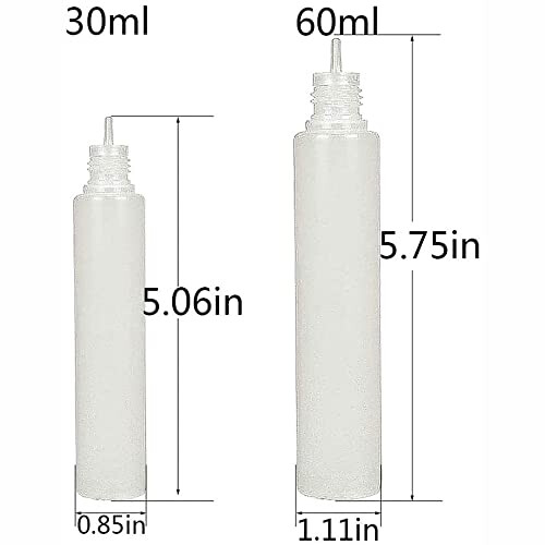 20 Pcs 60ml LDPE Plastics Dropper Bottle Refillable Empty Plastic Squeezable Eye Liquid Bottle (Bottles + Caps + Tips+4 Funnel +label) 2