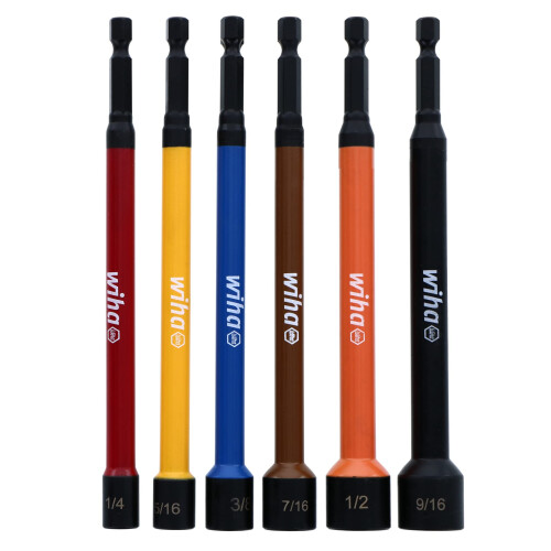 Wiha 70486 | 6 Piece Color Coded Magnetic Nut Setter Set