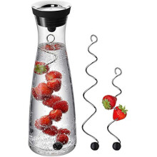 617709995 Basic Water Decanter and 2 Fruit Skewers, Transparent, 3-Piece 38 x 13.5 x 38 cm