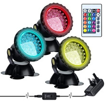 Waterproof Underwater Spot Lights,Remote Control Amphibious Change Color Submersible Lights for Garden Pond Aquarium Courtyard Swimming Pool Fountain