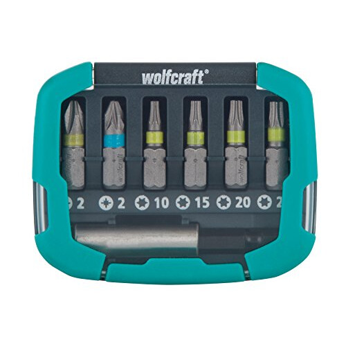 wolfcraft Bit Box Crosshead (PH/PZ) / TORX (T), 7 Pcs. I 2979000 I 6 Solid bits in various sizes, incl. bit holder 1
