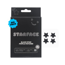 Starface Black Star BIG PACK Hydrokolloid-Pickelpflaster absorbieren Flssigkeit und reduzieren Rtungen, niedliche Sternform, tierversuchsfreie