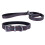 Rosewood Grey leather dog collar 22-26", XL 2