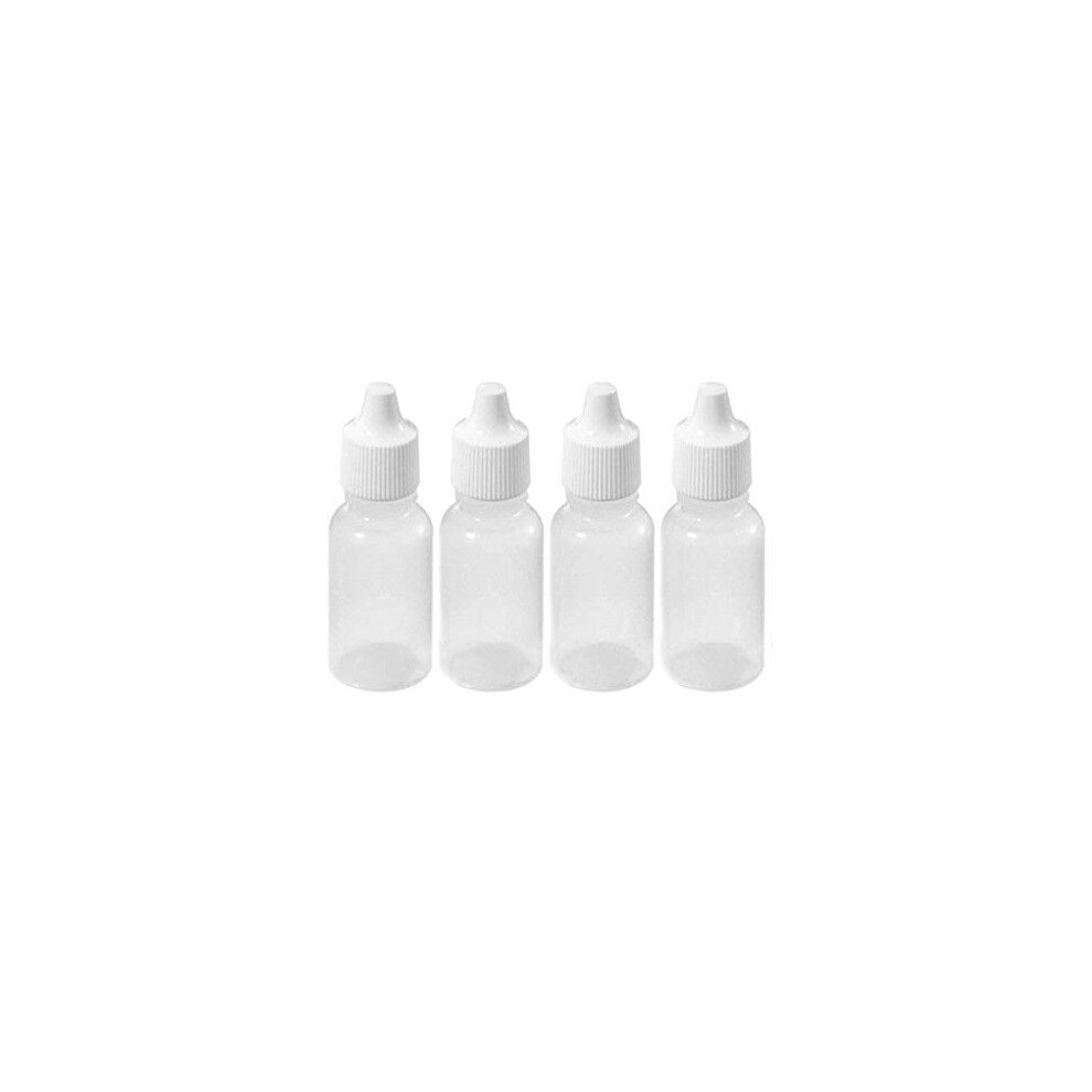 50PCS 15ml Squeezable Dropper Bottle White Plastic Empty Refillable Liquid Sample Dropper Bottles Storage Holder with Cap
