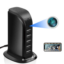 Wifi Hidden Spy Camera, HD 1080P Wireless USB Charger Camera, 5 Port USB Hub Nanny Cam Live Streaming, Motion Detection, APP Remote Control for Home