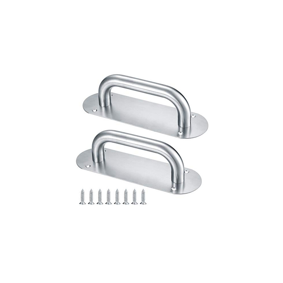 Door Handles, Pull Push Door Handles With Back Plate, Gate Cabinet Cupboard Barn Shed Toilet Door Sliding Handles, Heavy Duty Pull Handles Hardware 692041720803