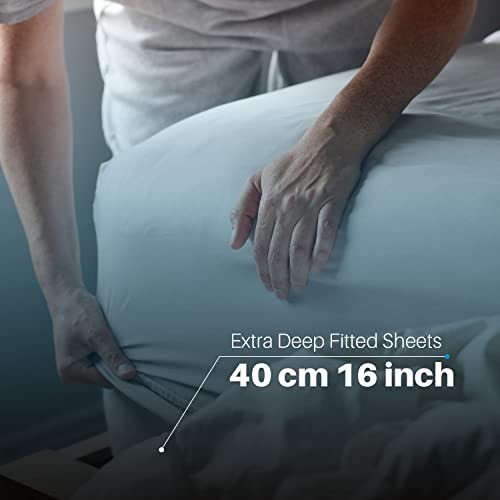 Fitted Sheets - 100% Egyptian Cotton - 200 Thread Count - 40cm Depth - White - Double 2