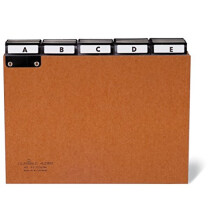 Index Divider A-Z A5 | Made of PressBoard | Chrome Plated Plastic Covered Tabs | Includes Removable Inserts and Protective Overlay