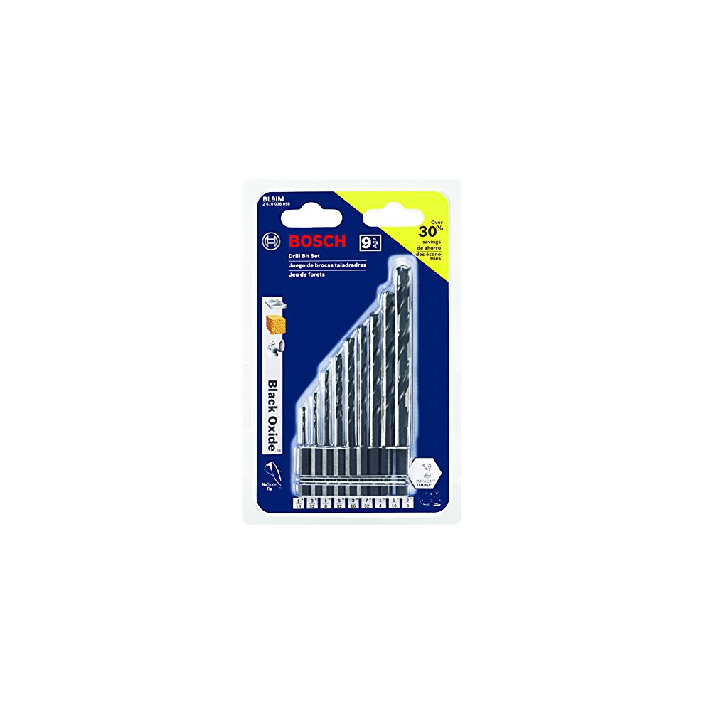 Bosch Bl9im 9-Piece Impact Tough Black Oxide Drill Bit Set