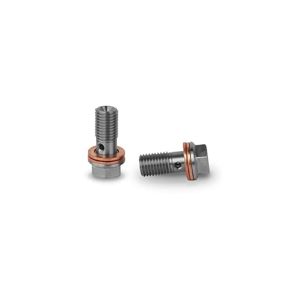 Stainless Brake Banjo Bolt M10 X 1.25Mm Hex Head With Copper Washers L-22Mm Set Of 2 5051176449808