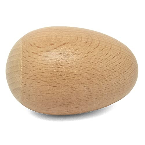 SHA28-NT Wooden Egg Shakers Natural One Pair 2