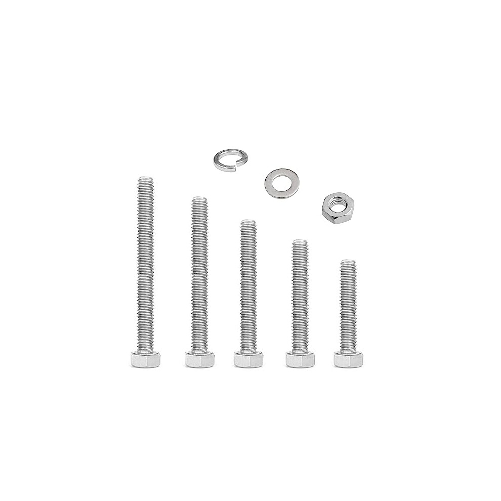 M6 Nuts And Bolts Set,Stainless Steel Hex Bolts Sets With Washers,Longer Machine Screws Assorted,Fully Threaded Bolts For 679628424217