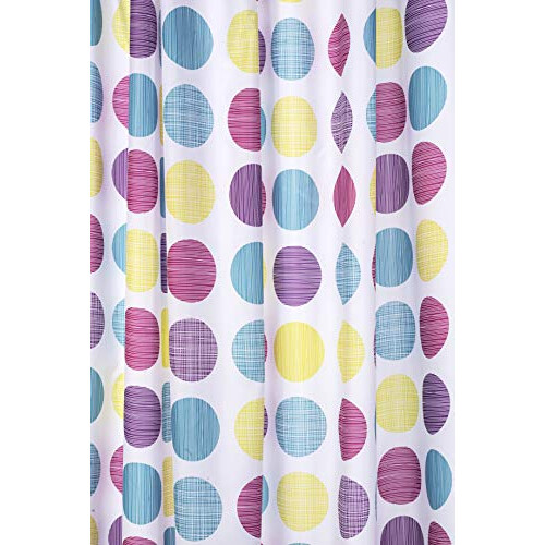 Croydex Shower Curtain, Polyester, Textured Dot, 1800 x 1800mm