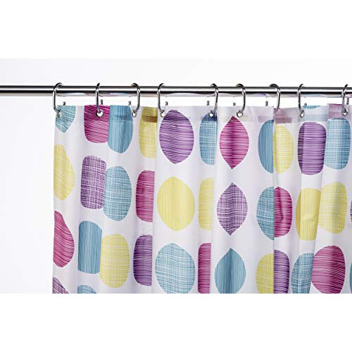 Croydex Shower Curtain, Polyester, Textured Dot, 1800 x 1800mm 1