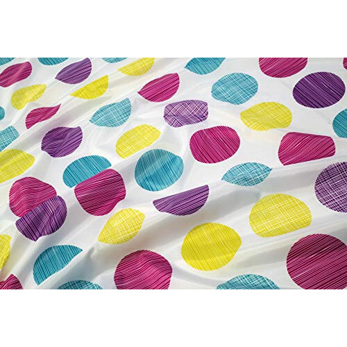 Croydex Shower Curtain, Polyester, Textured Dot, 1800 x 1800mm 2