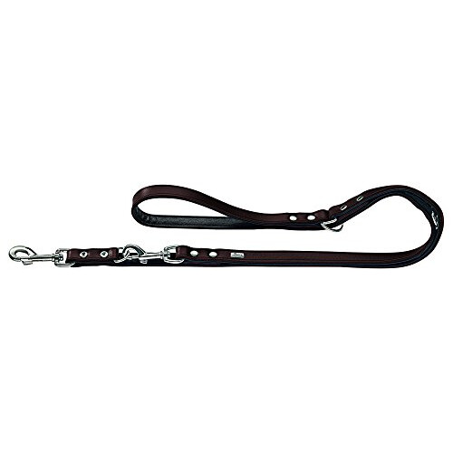 Hunter Nickel-Plated Split-Leather Basic Training Lead Rope, 13 x 200 cm, Medium, Brown/Nappa Black