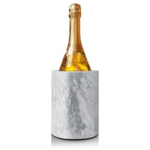 Kitchen Tool Crock Utensil Holder and Wine Cooler Chiller, Natural White Marble 5" x 7" Inch, Unique One-Of-A-Kind Pattern Stone Container for Spoon,