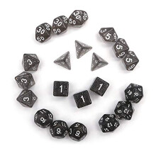 Glitter Point Polyhedral Dice Set Table Games Dice 3 Sets Dice 3 x 7 (21 Pieces) Die Series D20 D12 D10 D8 D6 D4 DND RPG MTG Double Colors One Piece