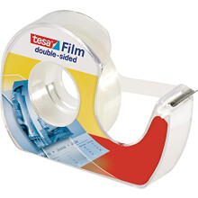 Cinta adhesiva de doble cara - TESA - 12 mm x 7,5 m - Transparente - Película PP - Multiusos