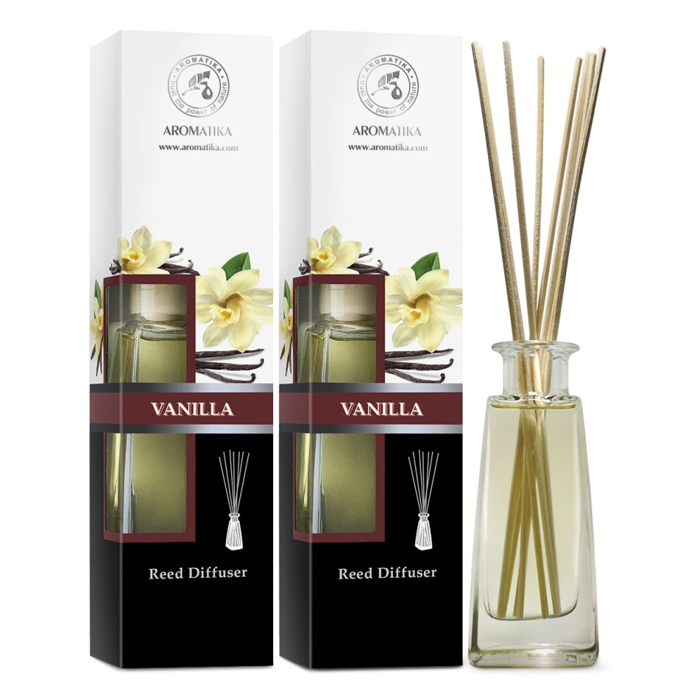 Aromatika Trust The Power Of Nature Reed Diffuser Vanilla - 2X100ml - Room Diffusers Set - Scented Diffusers With Sticks - Home Fragrance - Air Freshener - Vanilla Aroma - Room Fragrance