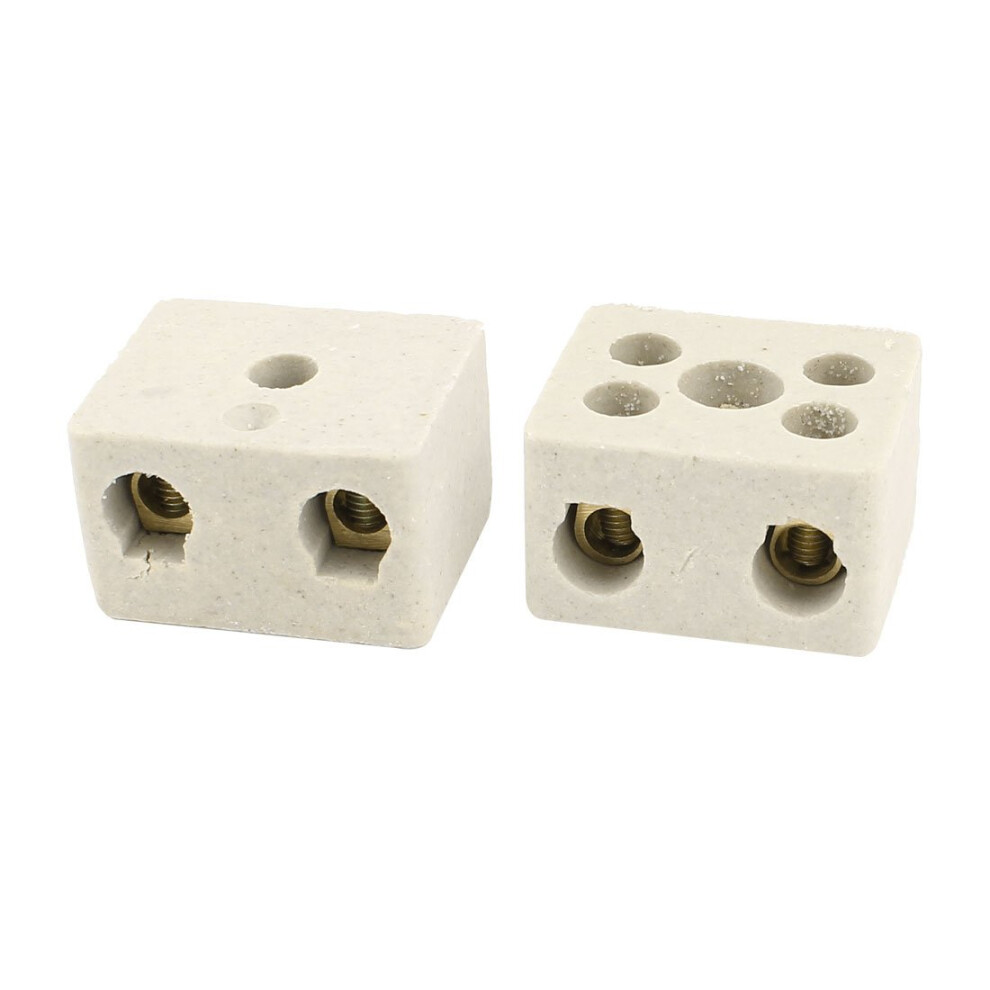 2 Way 380V 30A Ceramics Terminal Blocks High Temp Ceramic Connectors 2Pcs 602451274476