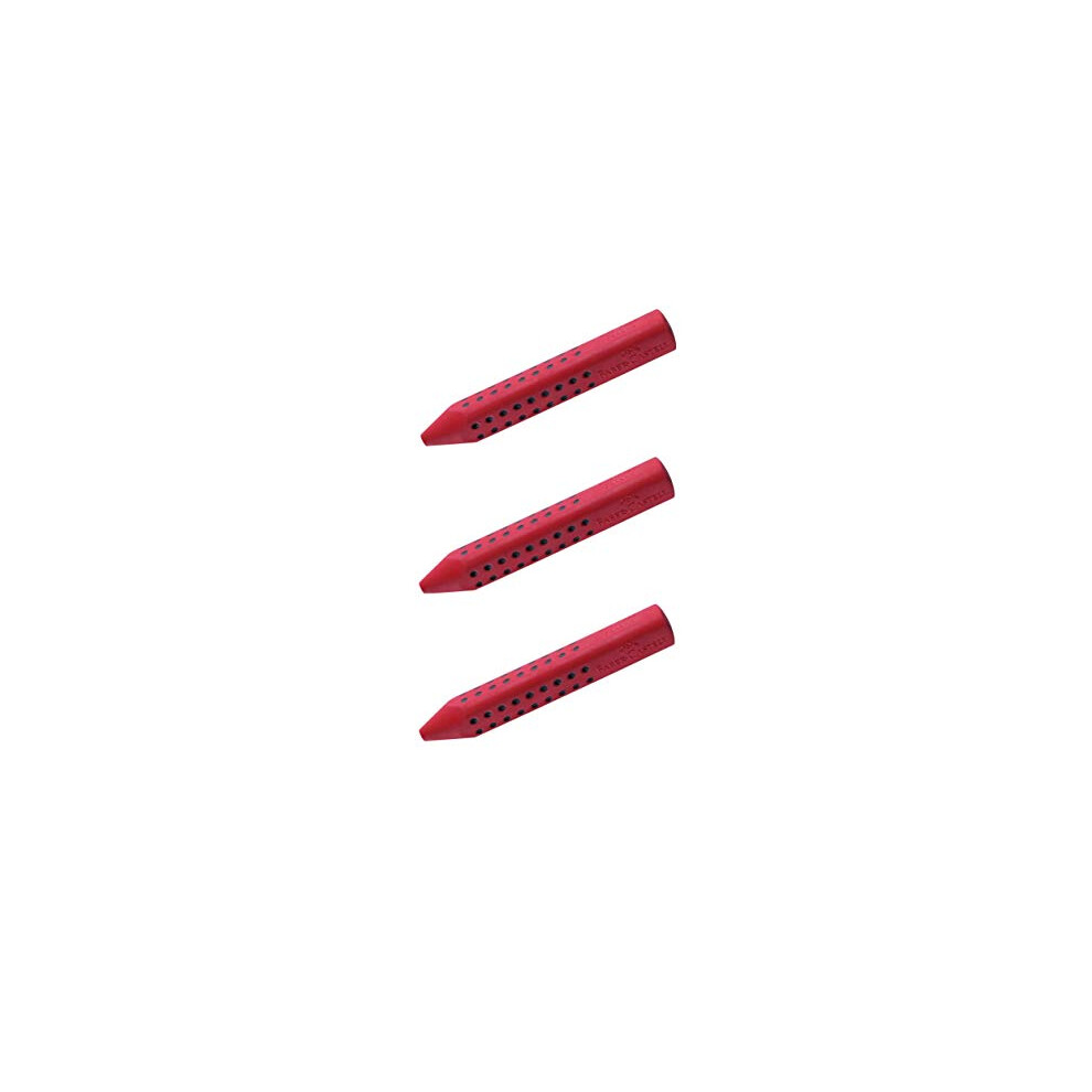 Faber-Castell 187101 Triangular Eraser Grip 2001 (3 X ) Red
