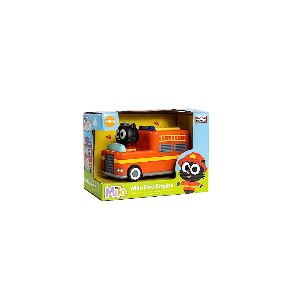 MI91041 Truck Milo Kids-Mini Fire Engine Animated Series with Thrilling Pull Back and Go Cars Feature | Collectable Emergency Vehicle Toys for 3 Year